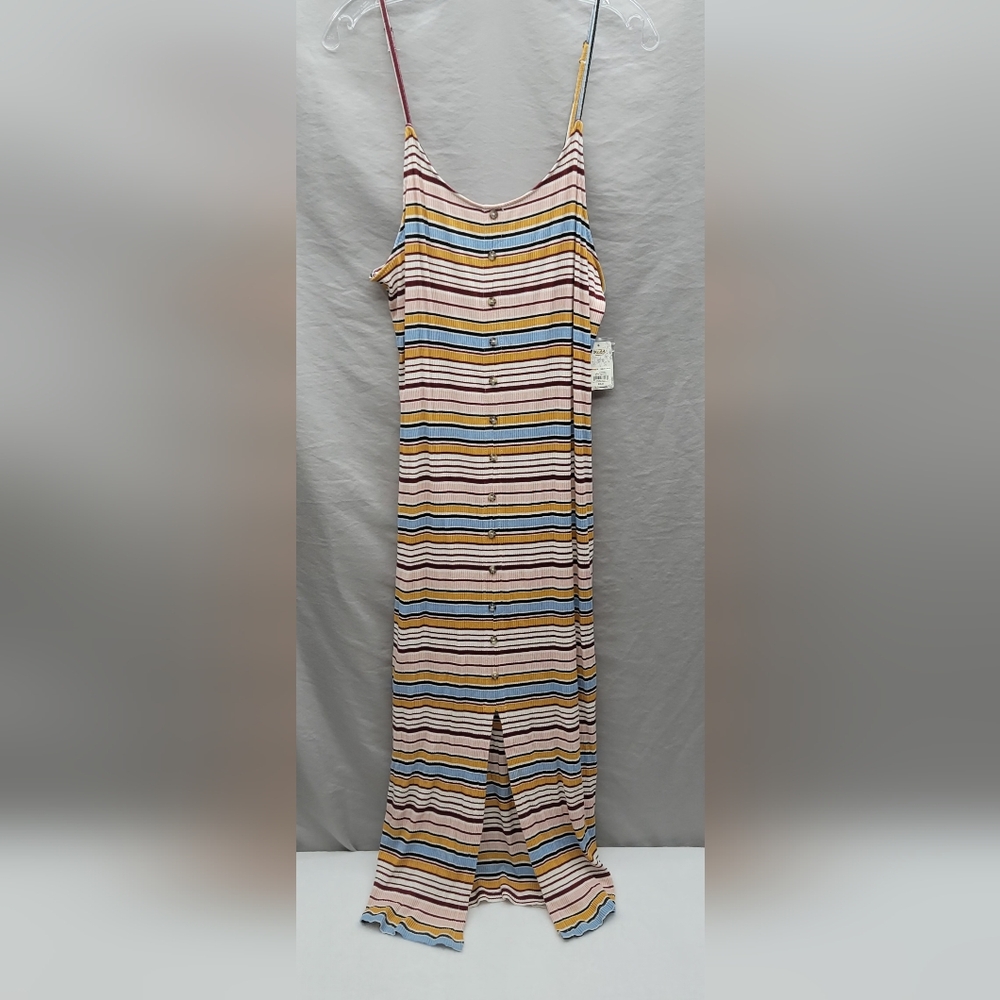 Mudd women's striped spaghetti strap maxi dress